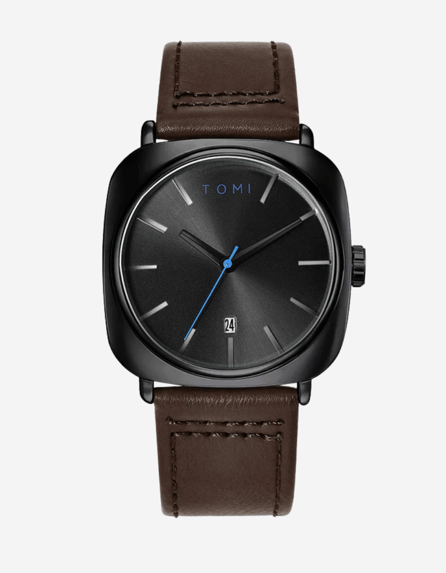 CushionEdge Dark Coffee Quartz Classic Analog Watch