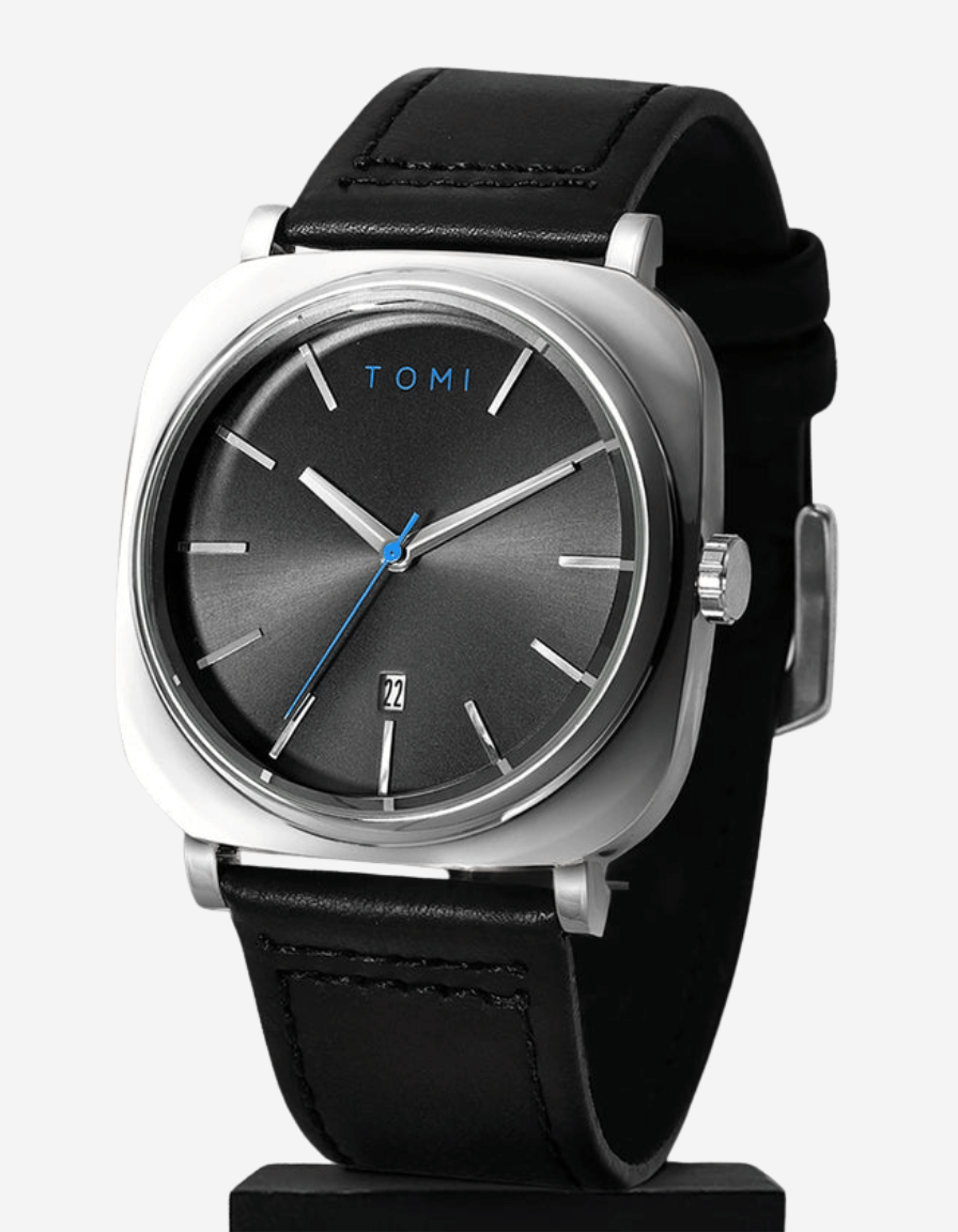 CushionEdge Black Quartz Classic Analog Watch