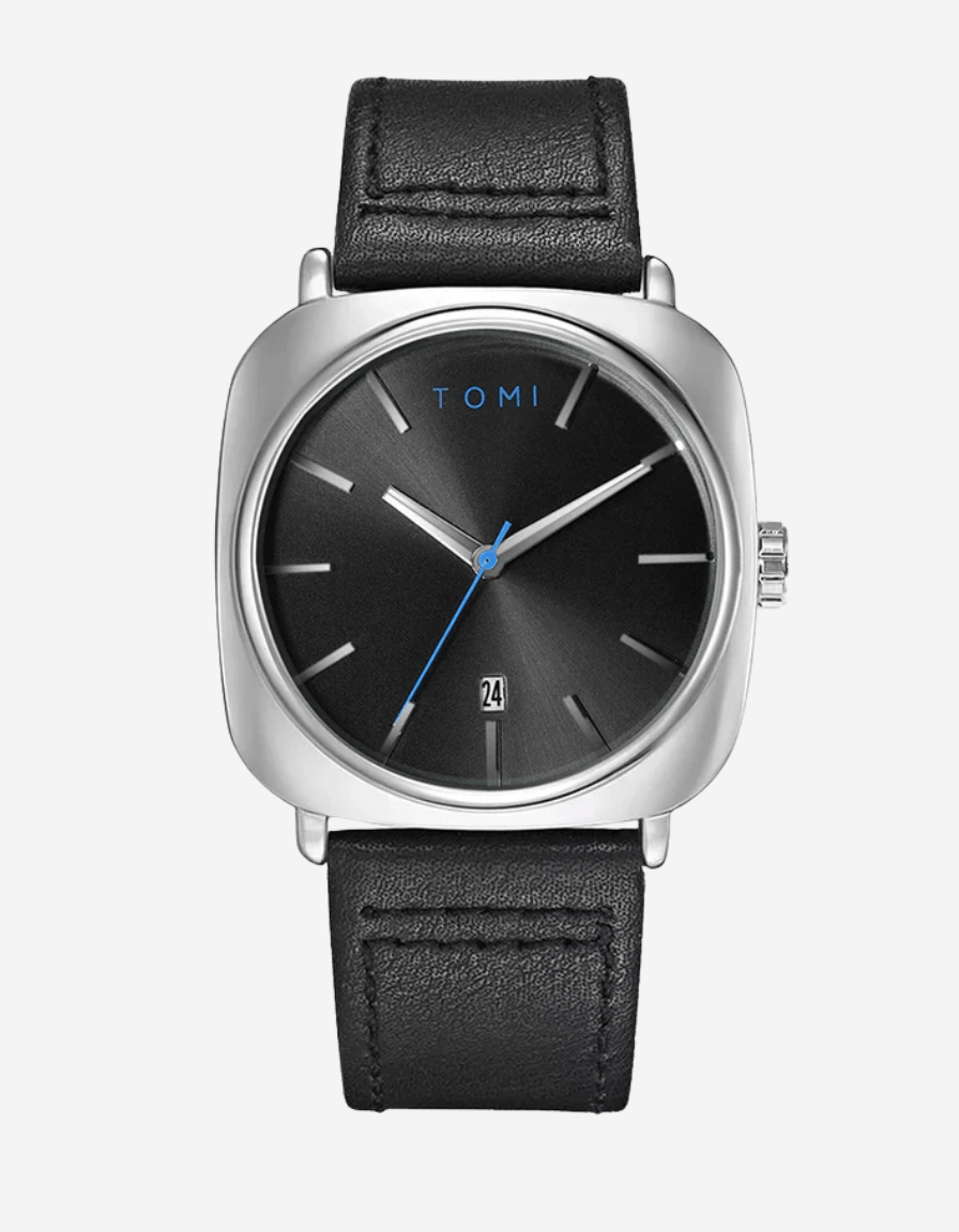 CushionEdge Black Quartz Classic Analog Watch