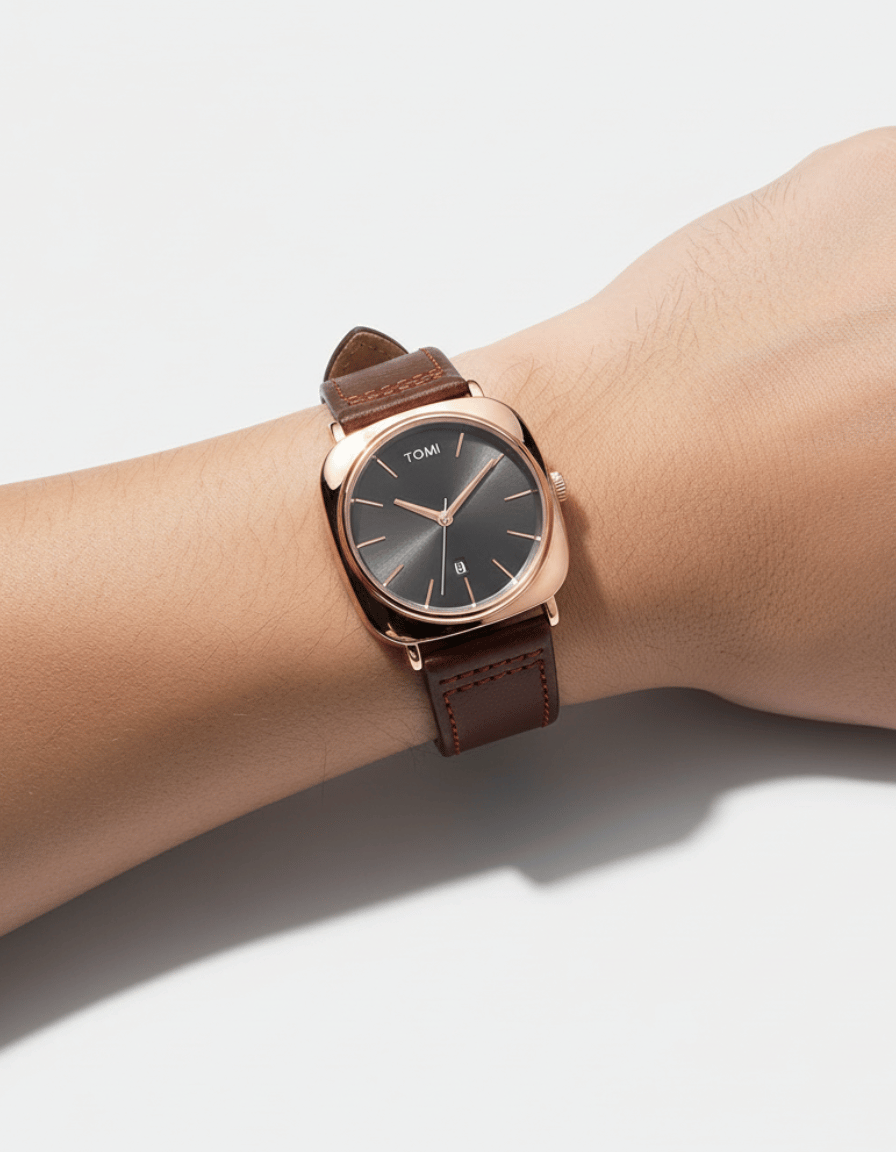 CushionEdge Rose Gold Quartz Classic Analog Watch