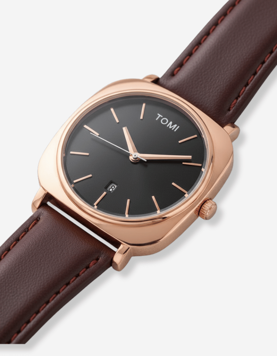 CushionEdge Rose Gold Quartz Classic Analog Watch