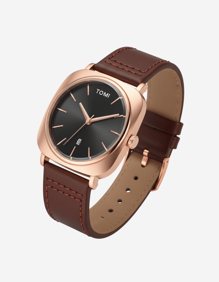 CushionEdge Rose Gold Quartz Classic Analog Watch