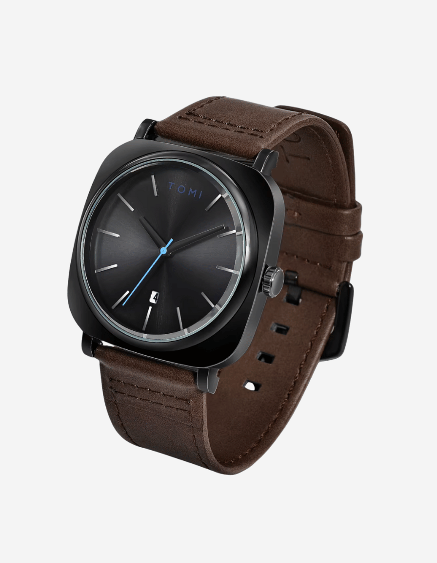 CushionEdge Dark Coffee Quartz Classic Analog Watch