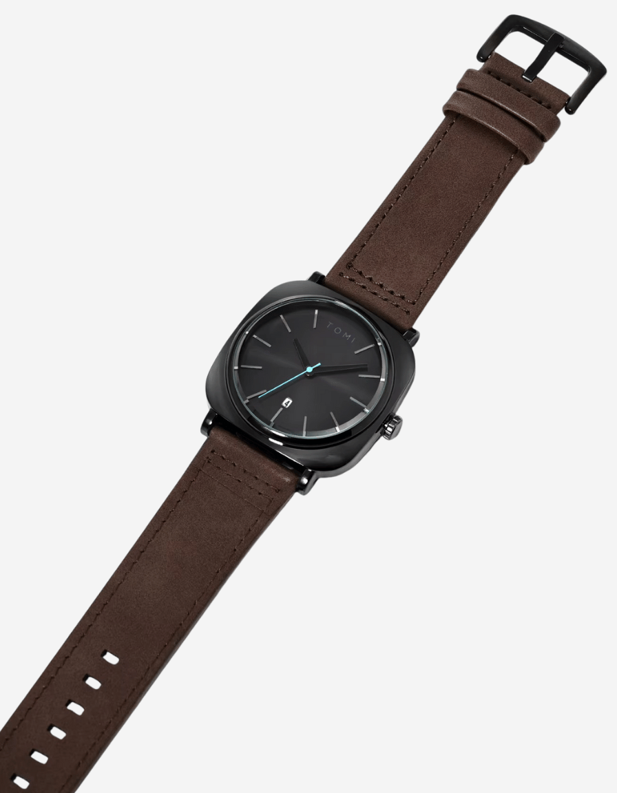 CushionEdge Dark Coffee Quartz Classic Analog Watch