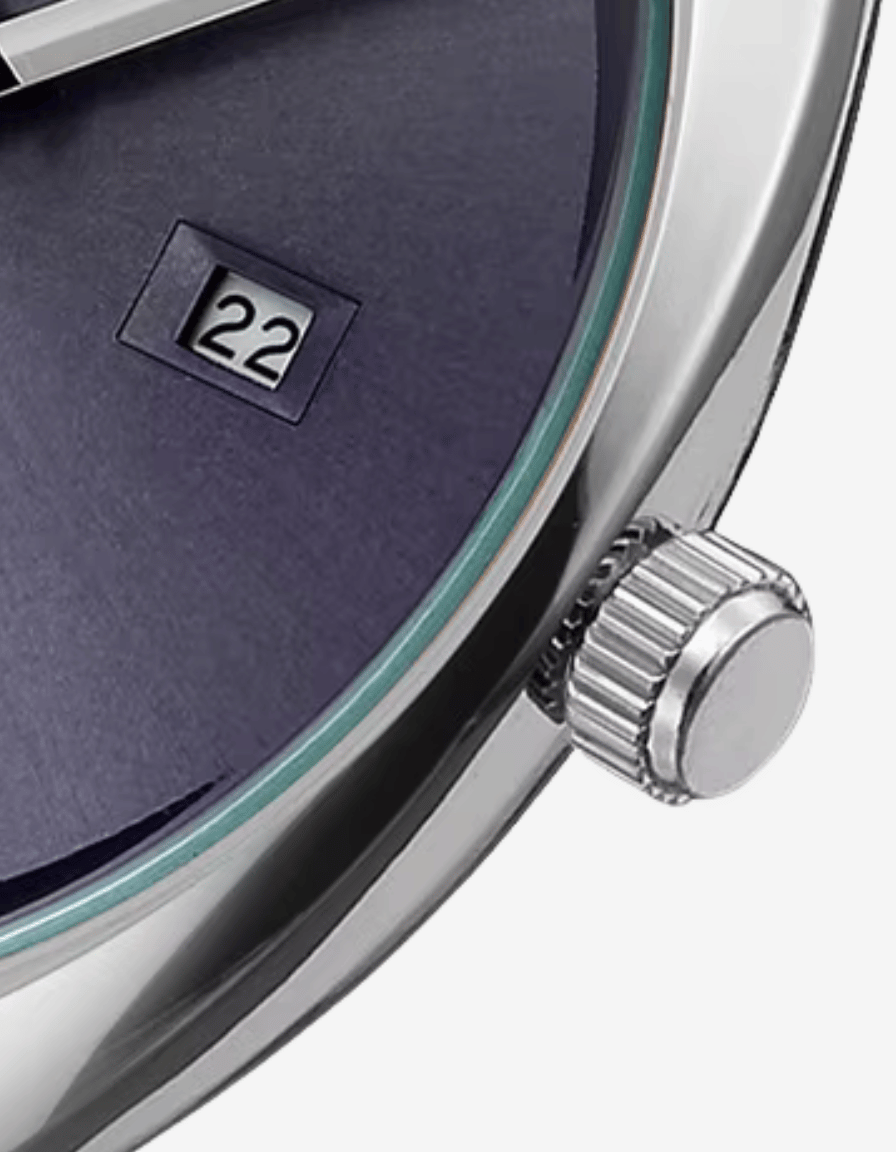 CushionPrime Blue Silver Gift Box Quartz Business Analog Watch + Pen