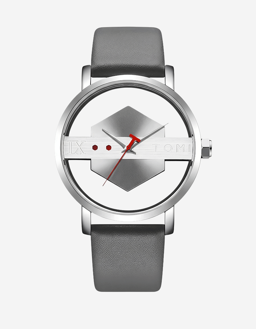 VoidLine Grey Quartz Artistic Hollow Analog Watch