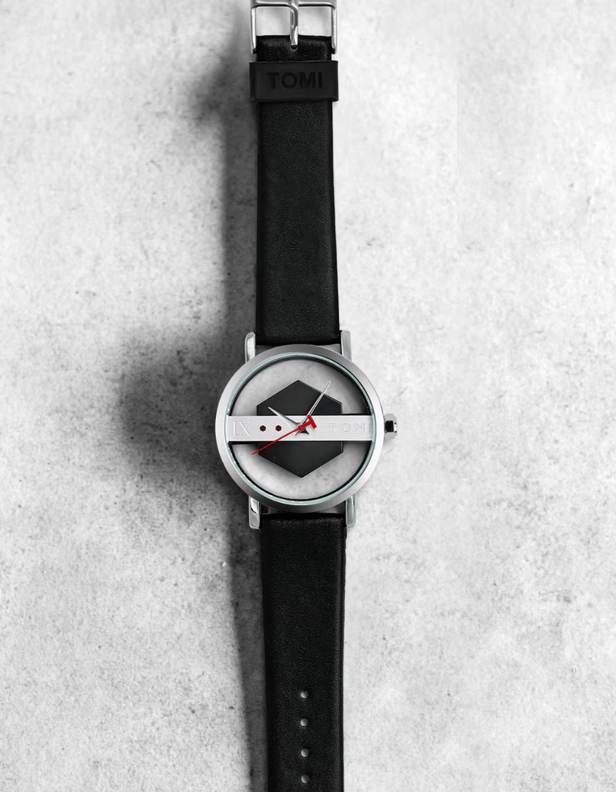 VoidLine Black Quartz Artistic Hollow Analog Watch