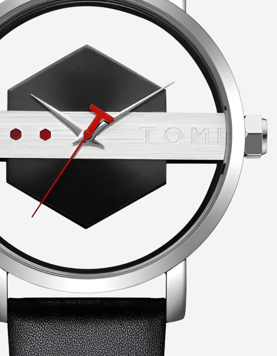 VoidLine Black Quartz Artistic Hollow Analog Watch