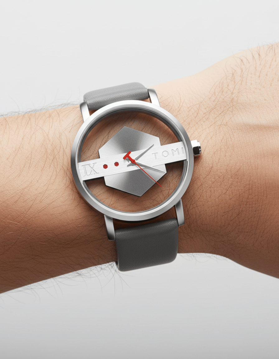 VoidLine Grey Quartz Artistic Hollow Analog Watch