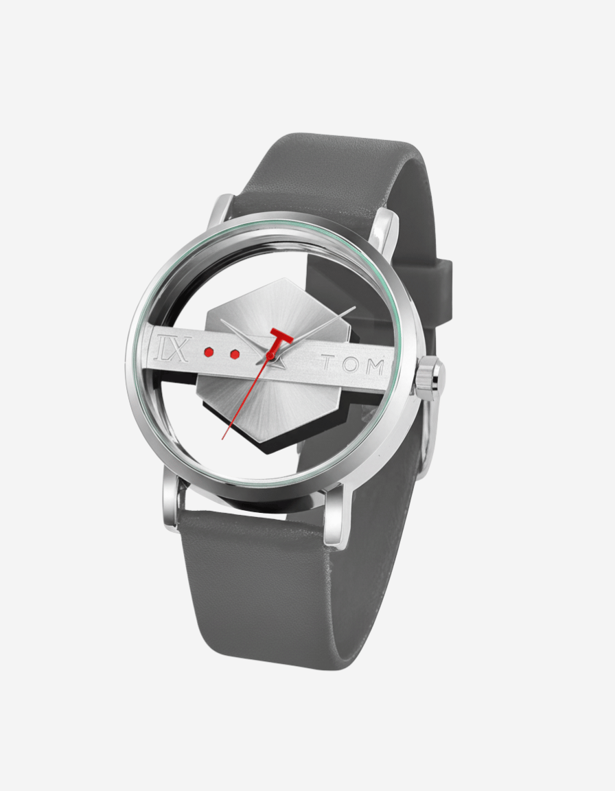 VoidLine Grey Quartz Artistic Hollow Analog Watch