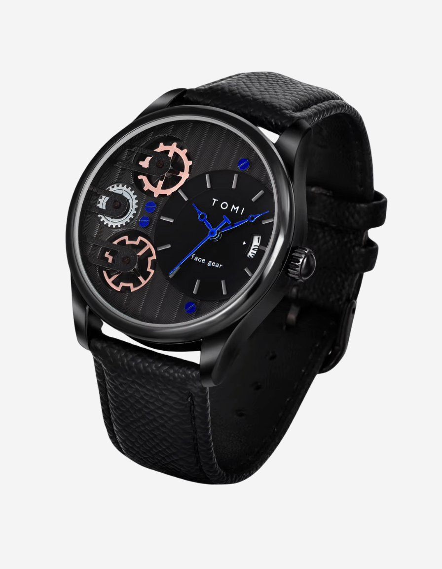 GearLine Black Gift Box Quartz Analog Watch with Two Straps