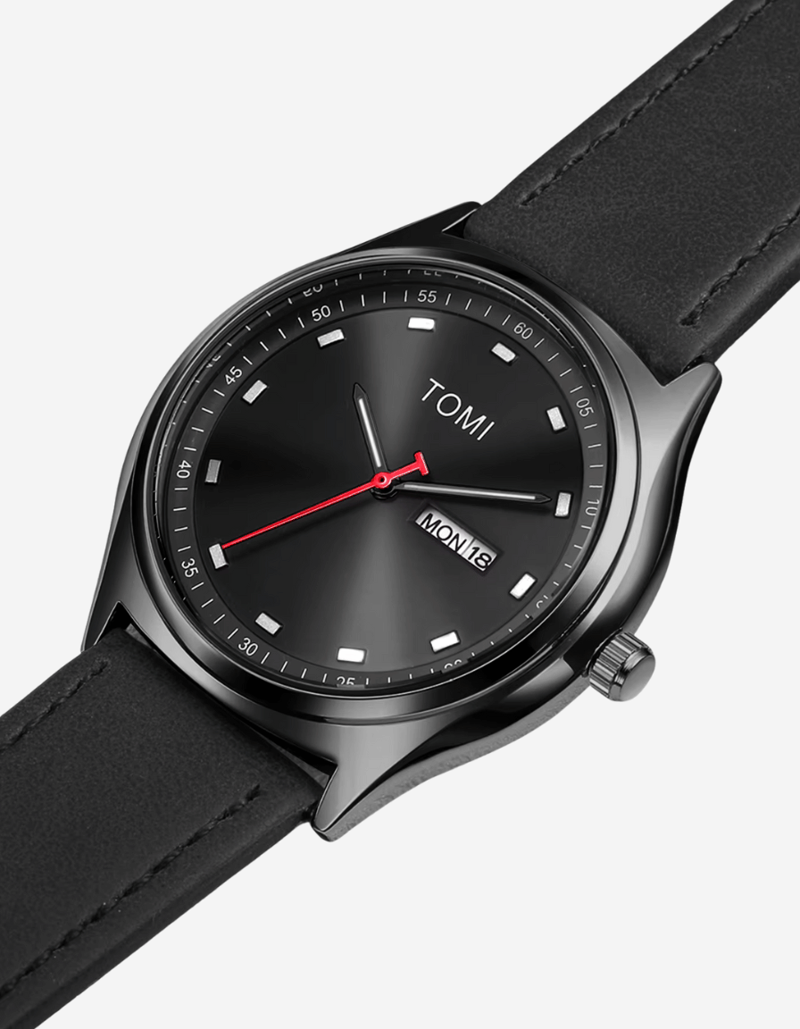 Daymark Black Classic Analog Calendar Watch