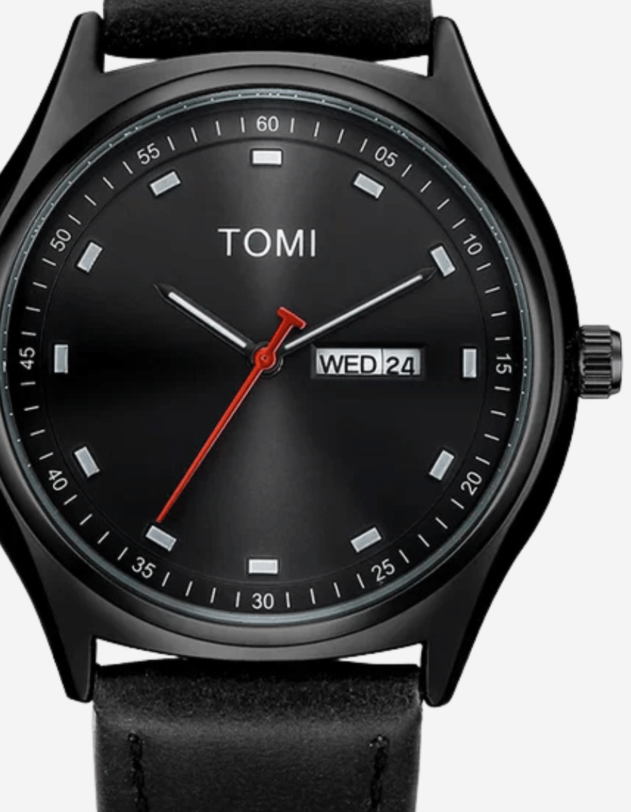 Daymark Black Classic Analog Calendar Watch