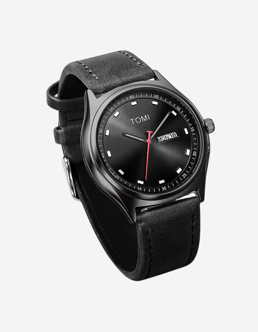 Daymark Black Classic Analog Calendar Watch