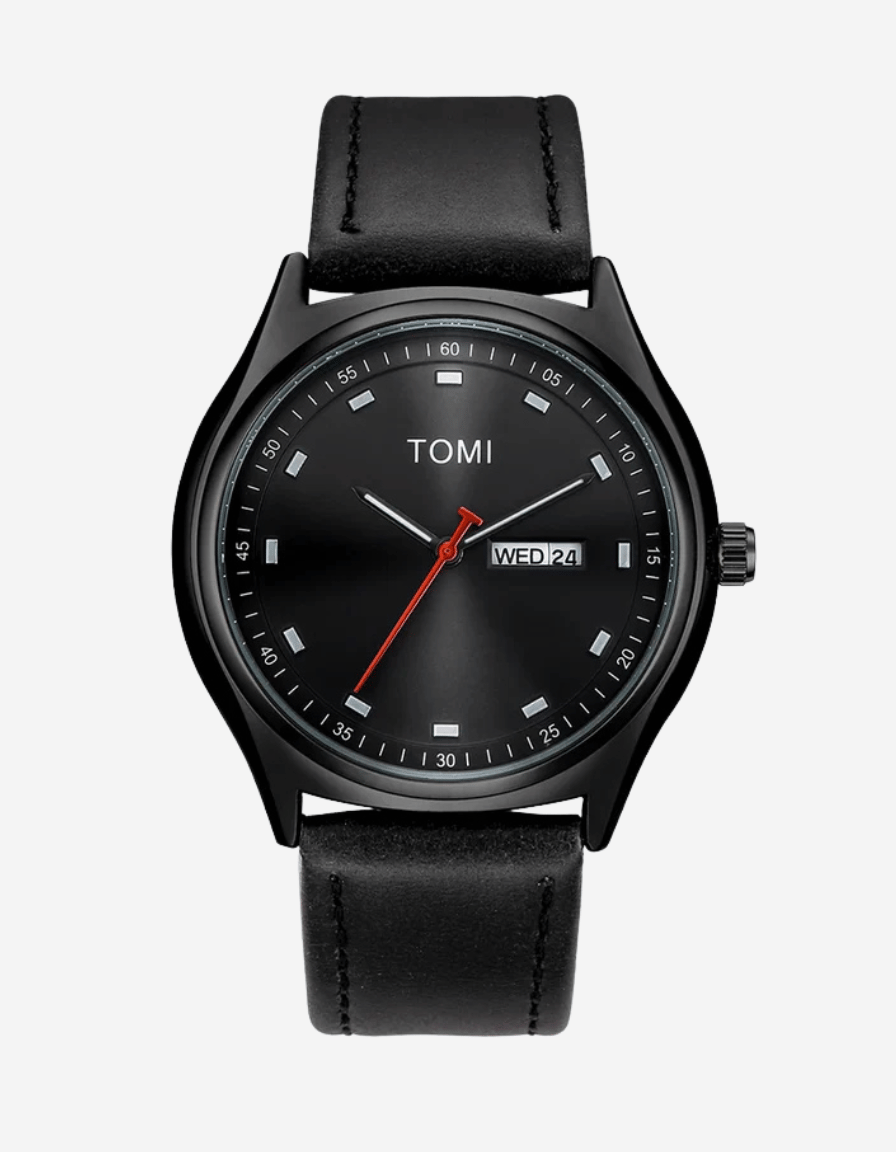 Daymark Black Classic Analog Calendar Watch