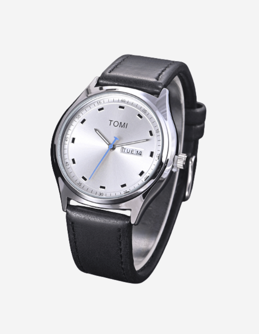 Daymark Silver Classic Analog Calendar Watch