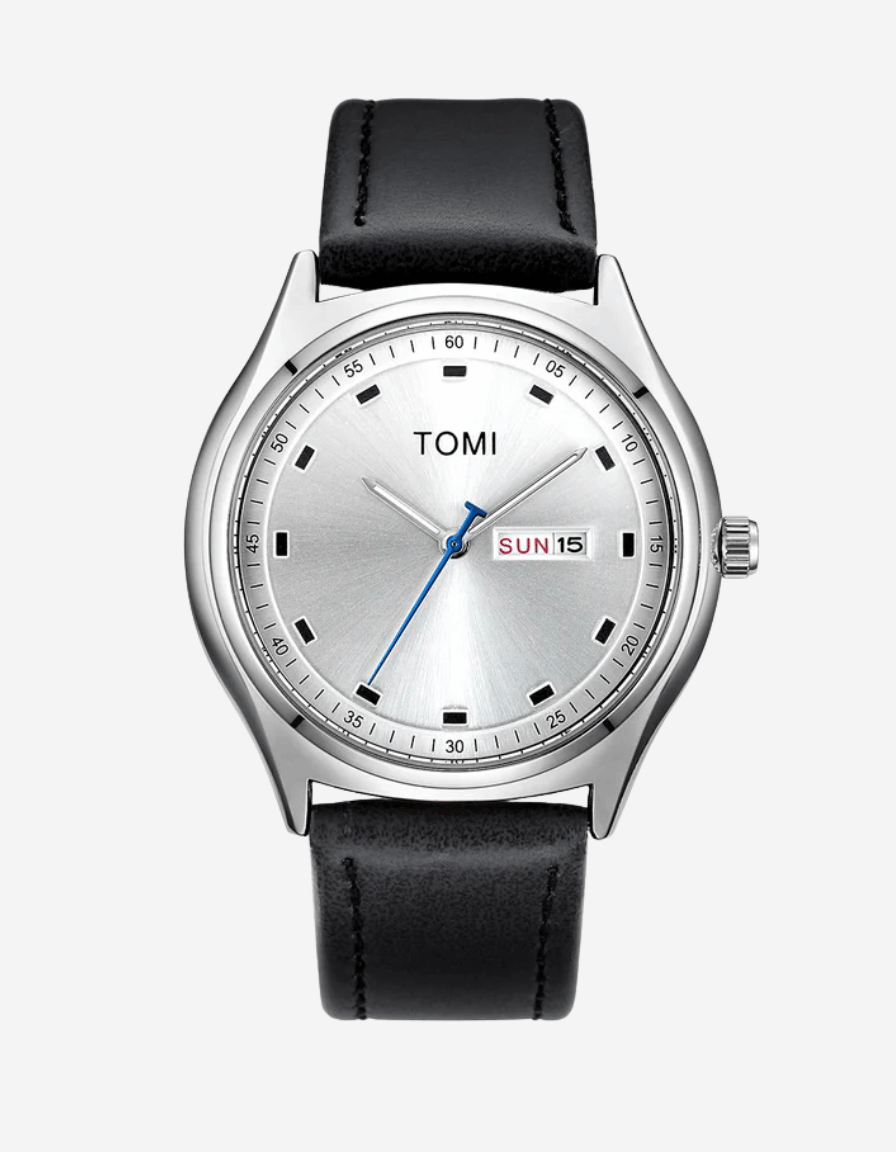 Daymark Silver Classic Analog Calendar Watch