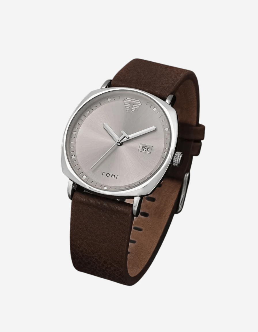 CushionPrime Silver Gift Box Quartz Business Analog Watch + Pen