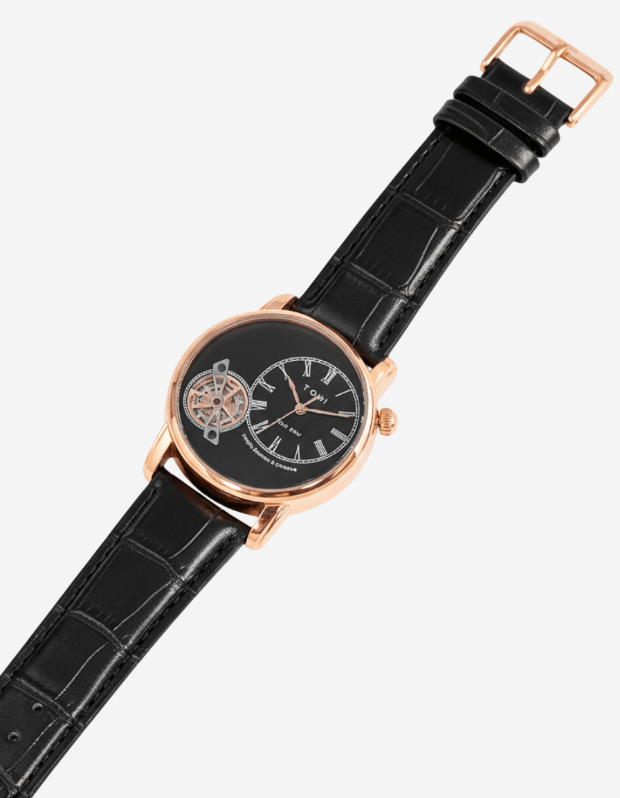 ImperialGear Rose Black Gift Box Quartz Analog with Two Straps