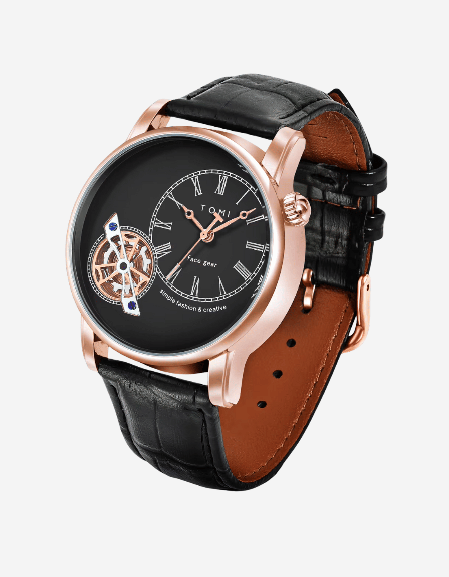 ImperialGear Rose Black Gift Box Quartz Analog with Two Straps